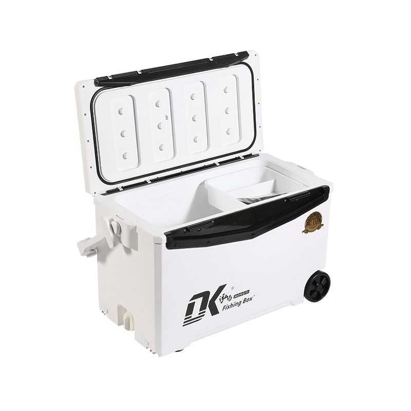 40L Flat Type High Load-bearing Towable Liftable Water Fishing Cooler Box with Ice Wheels