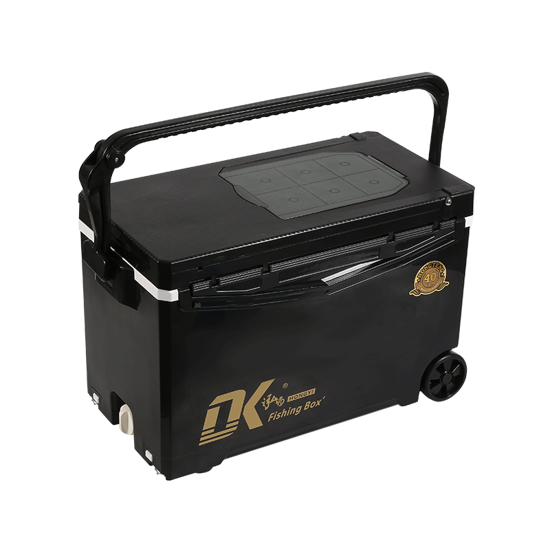 40L Backrest Large Capacity Water Fishing Cooler Box Ice Wheels Liftable Platform Fishing Box