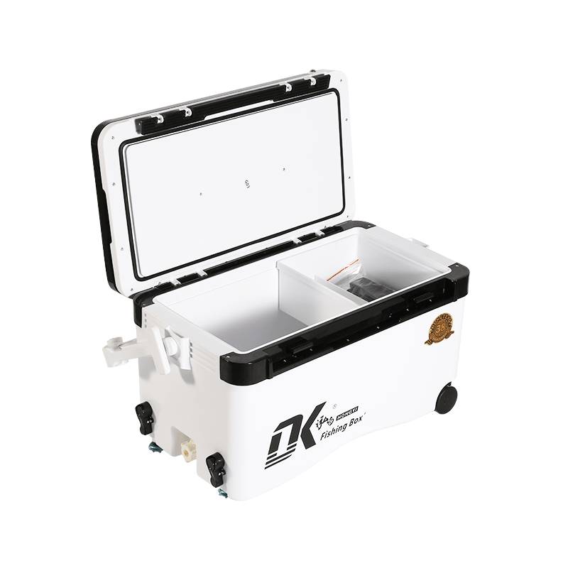 38L Backrest Multiple Storage Compartments Fishing Cooler Box Ice Liftable Platform Fishing Box