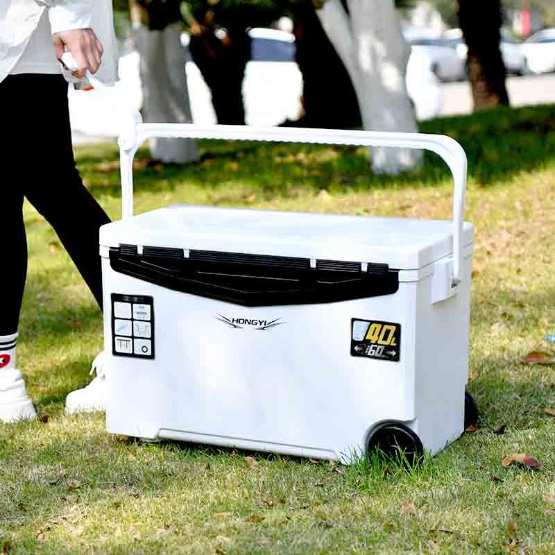 40L Pull Rod Cooler Box With Wheels Camping Incubator And Cooler Food Box