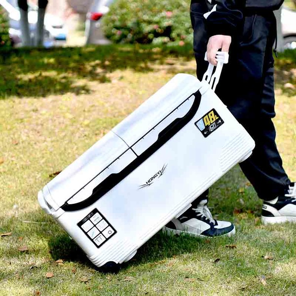48L Outdoor Fishing Ice Cooler Box With Wheels Camping Incubator And Cooler Box